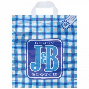 Пакет с петлевой ручкой ПНД, 42х38см, "J&B синий", 37мкм, шк