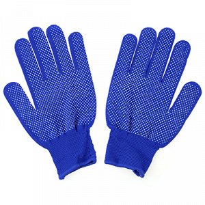 Перчатки нейлоновые с ПВХ, размер L, синий (Китай)