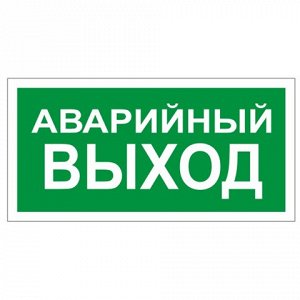 Знак вспомогательный "Аварийный выход", прямоугольник 300*15