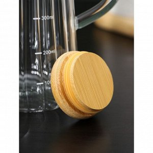 Бутыль стеклянная для соусов и масла с бамбуковой крышкой BellaTenero «Дафна», 500 мл