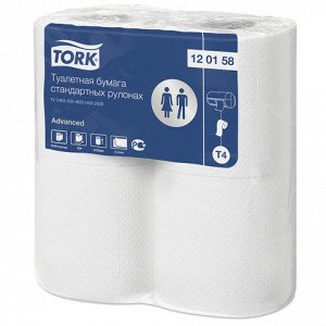Бумага туалетная TORK (Система Т4), 2-сл, спайка 4шт.х23м, A