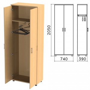 Шкаф для одежды "Монолит" (ш740*г390*в2050 мм), цвет бук, ШМ