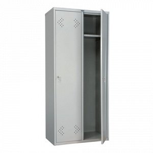 Шкаф металлический для одежды ПРАКТИК "LS-21-80", двухсекцио