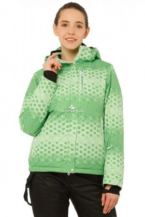 Куртка горнолыжная женская зеленого цвета