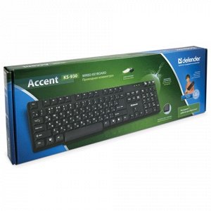 Клавиатура проводная DEFENDER Accent 930B, USB, 104 клавиши,