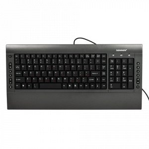 Клавиатура проводная SONNEN KB-M530, USB, мультимедийная, 15