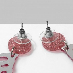Серьги акриловые «Бабочка» крылья, цвет серо-фиолетовый в серебре