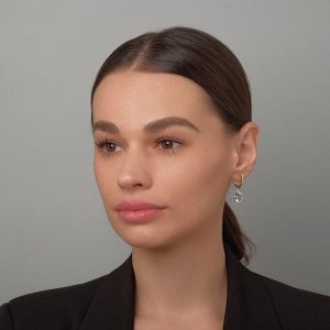 Серьги со стразами «Блум» висячий шар, цвет белый в золоте