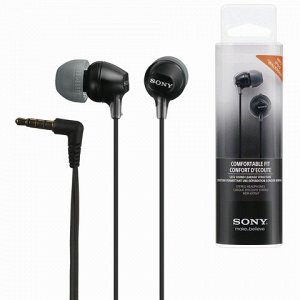 Наушники SONY MDR-EX15LP, проводные, 1,2м, вкладыши, стерео, черные