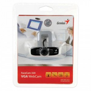 Веб-камера GENIUS Facecam 320, 0,3 Мп, микрофон, USB 2.0, рег.креп., черно+серебрянный, 12100