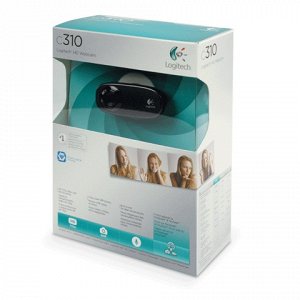 Веб-камера LOGITECH C310, 5Мпикс,микрофон,USB 2.0,черная,регулируемый крепеж,(960-000638/960-001065)