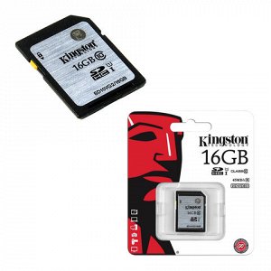 Карта памяти SDHC 16GB KINGSTON, UHS-I U1, 45 Мб/сек (class