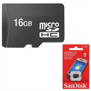 Карта памяти microSDHC 16GB SANDISK, 4 Мб/сек (class 4), SDS