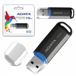 Флэш-диск 16GB A-DATA C906, USB 2.0, черный, AC906-16G-RBK