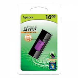 Флэш-диск 16GB APACER Handy Steno AH332 USB 2.0, черный, AP1
