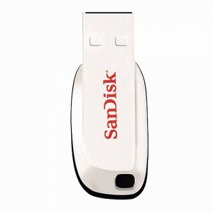 Флэш-диск 16GB SANDISK Cruzer Blade USB 2.0, белый, SDCZ50C-