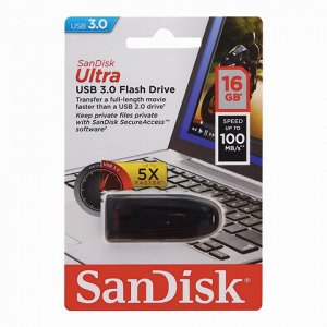 Флэш-диск 16GB SANDISK Ultra USB 3.0 Type-C, черный, SDCZ450