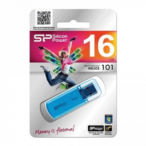 Флэш-диск 16GB SILICON POWER Helios 101 USB 2.0, металл. кор