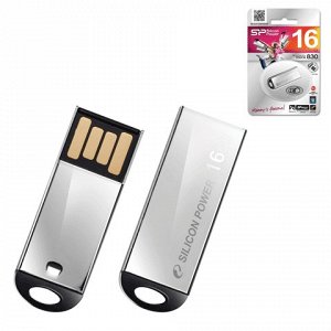 Флэш-диск 16GB SILICON POWER Touch 830 USB 2.0, серебристый,