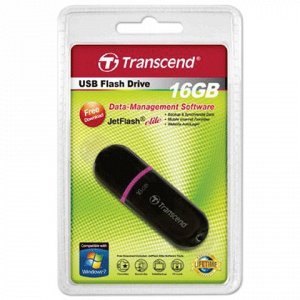 Флэш-диск 16GB TRANSCEND JetFlash 300 USB 2.0, черный, TS16G