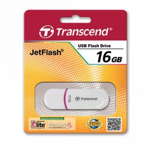 Флэш-диск 16GB TRANSCEND JetFlash 330 USB 2.0, белый, TS16GJ