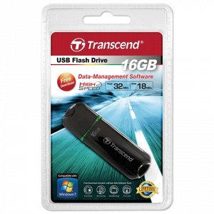 Флэш-диск 16GB TRANSCEND JetFlash 600 USB 2.0, черный, TS16G