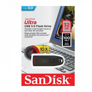 Флэш-диск 32GB SANDISK Ultra USB 3.0, черный, SDCZ48-032G-U4