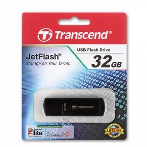 Флэш-диск 32GB TRANSCEND JetFlash 350 USB 2.0, черный, TS32G