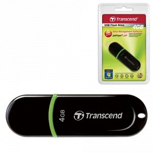 Флэш-диск 4GB TRANSCEND JetFlash 300 USB 2.0, черный, TS4GJF