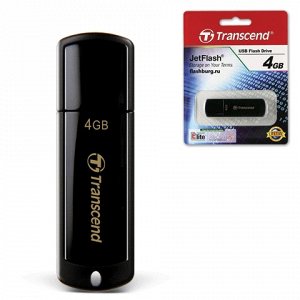 Флэш-диск 4GB TRANSCEND JetFlash 350 USB 2.0, черный, TS4GJF