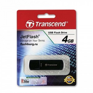 Флэш-диск 4GB TRANSCEND JetFlash 350 USB 2.0, черный, TS4GJF