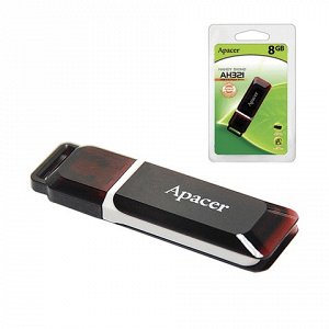 Флэш-диск 8GB APACER Handy Steno AH321 USB 2.0, карминно-кра