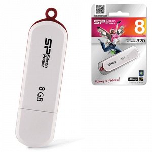 Флэш-диск 8GB SILICON POWER Luxmini 320 USB 2.0, белый, SP00