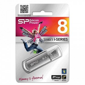 Флэш-диск 8GB SILICON POWER Ultima II-I Series USB 2.0, сере