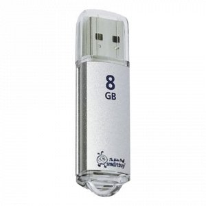 Флэш-диск 8GB SMARTBUY V-Cut USB 2.0 серебристый, SB8GBVC-S