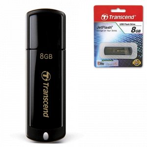 Флэш-диск 8GB TRANSCEND JetFlash 350 USB 2.0, черный, TS8GJF