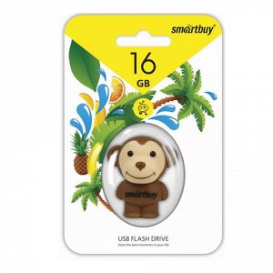 Флэш-диск сувенирный 16GB SMARTBUY Wild Обезьянка USB 2.0, S