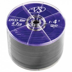 Диски DVD-RW VS 4,7Gb 4x 50шт Bulk VSDVDRWB5001 (ш/к - 20724)