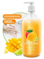 Крем-мыло жидкое увлажняющее &quot;Milana манго и лайм&quot; (флакон 1000 мл)