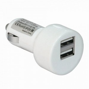 Зарядное устройство АВТОМОБИЛЬНОЕ DEFENDER UCA-15, 2 порта USB, вых.ток. 2A/1А, белый, блистер 83562