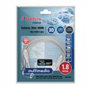 Кабель HDMI-miniHDMI 1,8м BELSIS, M-M, 2 фильтра, для переда