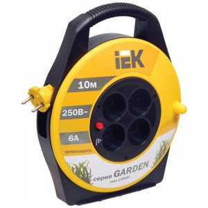 Удлинитель на катушке IEK(ИЕК) GARDEN, ГОСТ Р51539, 4 розетк