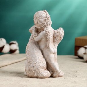 Фигура "Ангелочек с собакой" под камень, 12х10х17см