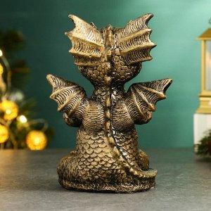 Фигура "Дракон Эйден" черное золото, 20х15х10см