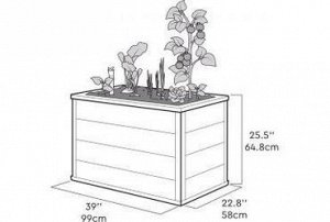 Кашпо-Грядка для растений Maple Mobile Urban Garden Bed 88L