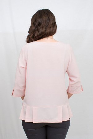 Блуза со складками бледно-розовый