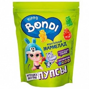«HIPPO BONDI & FRIENDS», мармелад жевательный с игрушкой «Пупсы», 100 г