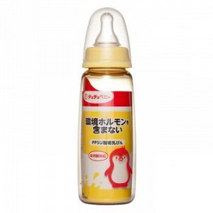 Chu Chu Baby Пластиковая бутылочка для кормления с силиконовой соской (с узким горлышком) 240 мл
