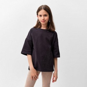 Футболка детская MINAKU:Basic line kids цвет графитовый, рост 122