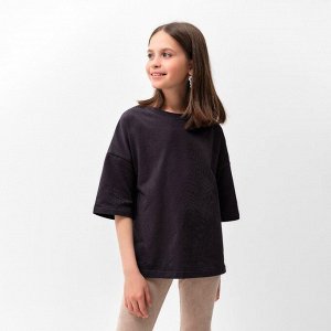 Футболка детская MINAKU:Basic line kids цвет графитовый, рост 122